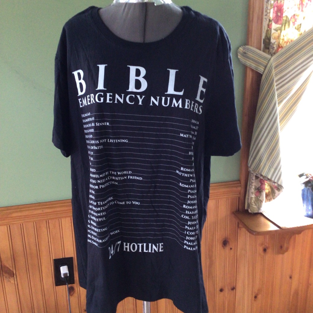 Bible Emergency Hotline Tee Shirt Sz 3xl